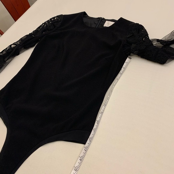 Misha black leotard with lace sleeves size 2 - Picture 10 of 16